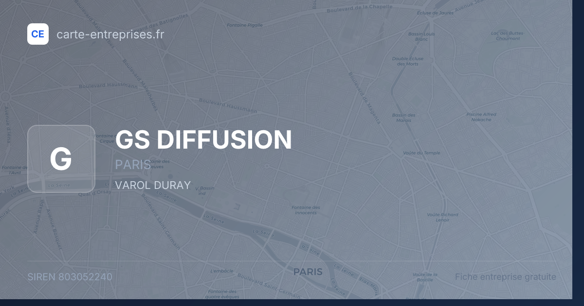 GS DIFFUSION — 803052240 — fiche entreprise