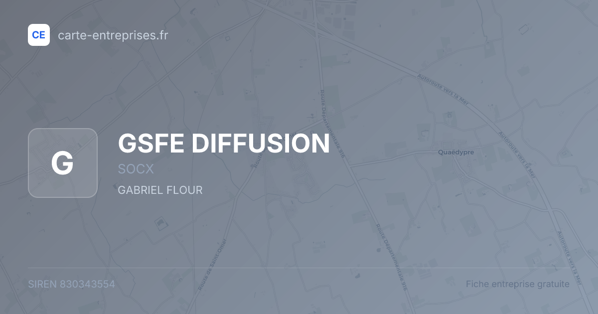 GSFE DIFFUSION — 830343554 — fiche entreprise