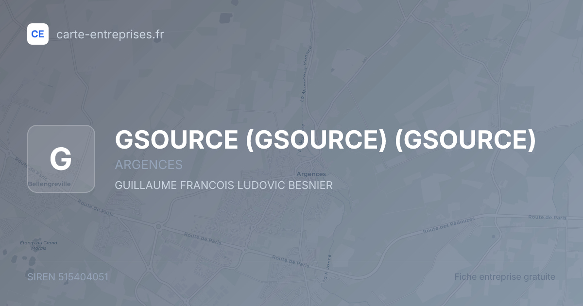 GSOURCE (GSOURCE) (GSOURCE) — 515404051 — fiche entreprise