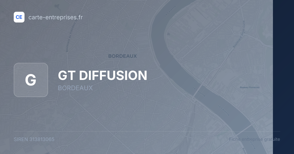 GT DIFFUSION — 313813065 — fiche entreprise