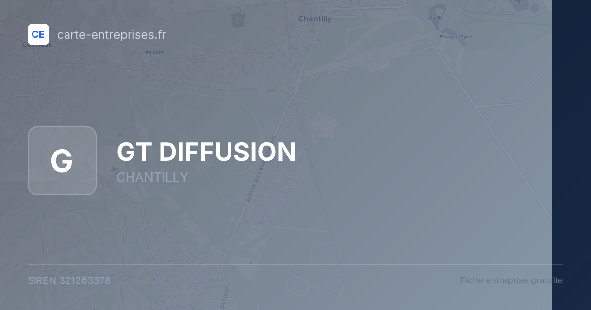GT DIFFUSION — 321263378 — fiche entreprise