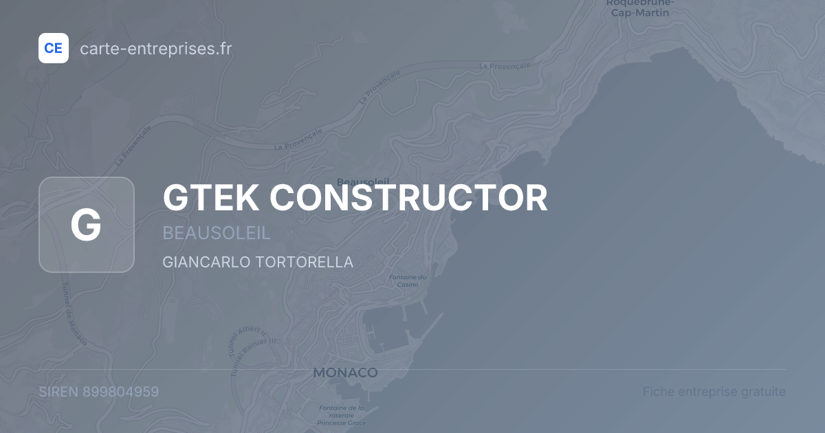 GTEK CONSTRUCTOR — 899804959 — fiche entreprise