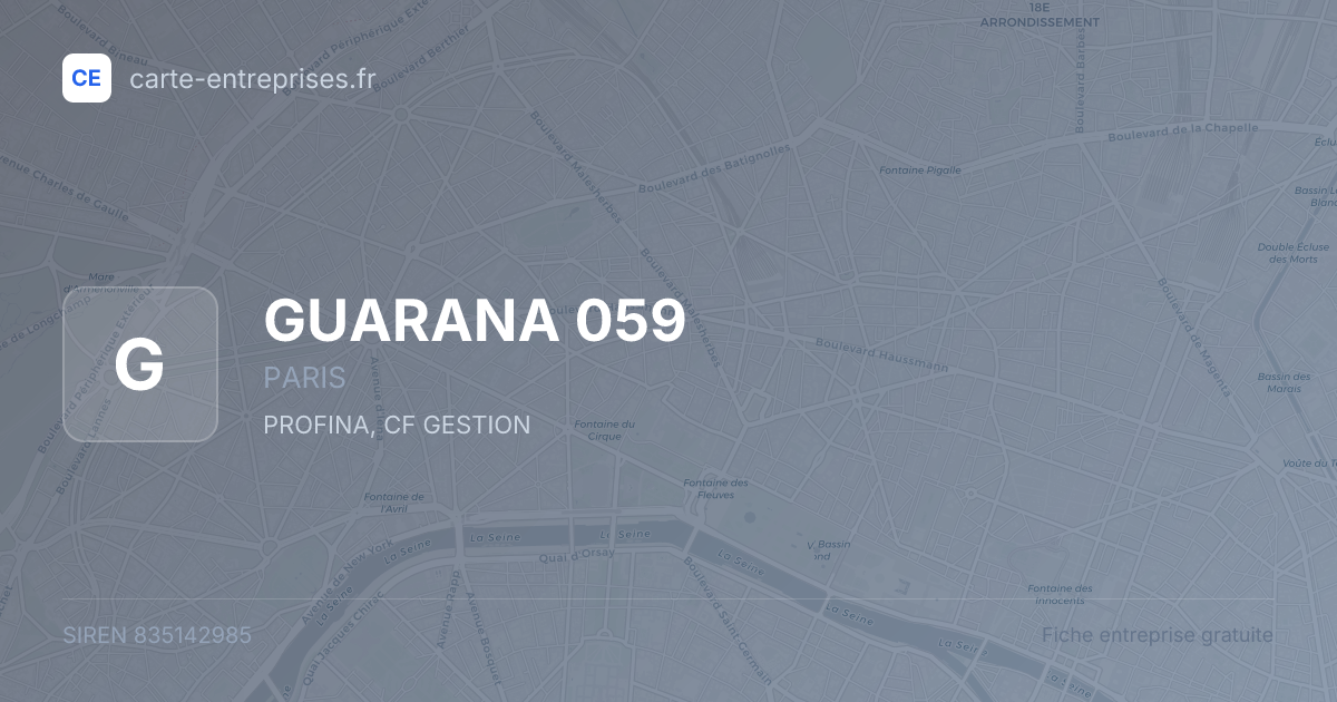 GUARANA 059 — 835142985 — fiche entreprise