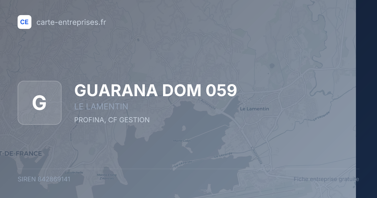 GUARANA DOM 059 — 842869141 — fiche entreprise