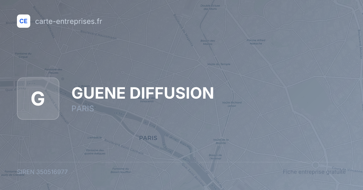 GUENE DIFFUSION — 350516977 — fiche entreprise