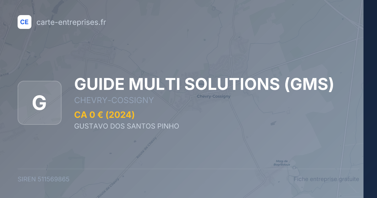 GUIDE MULTI SOLUTIONS (GMS) — 511569865 — fiche entreprise