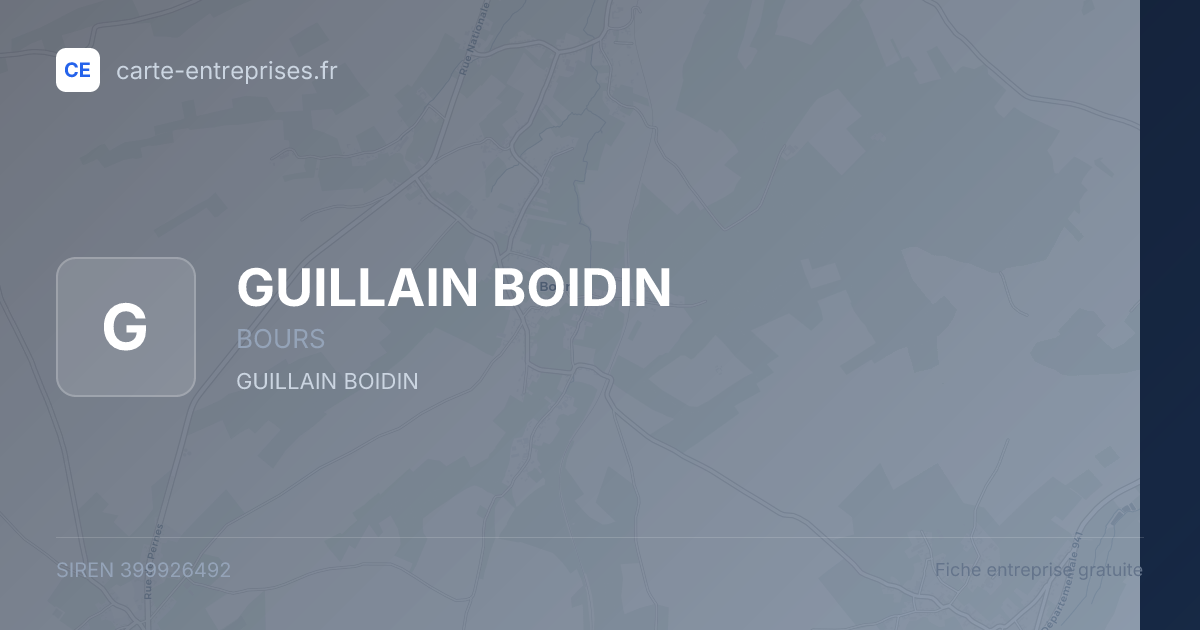 GUILLAIN BOIDIN — 399926492 — fiche entreprise