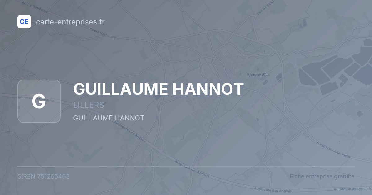 GUILLAUME HANNOT — 751265463 — fiche entreprise