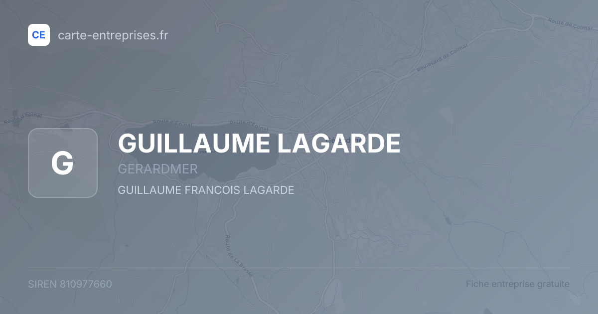 GUILLAUME LAGARDE — 810977660 — fiche entreprise