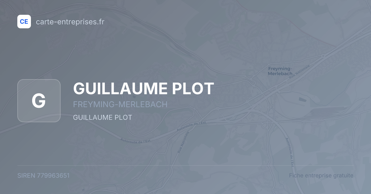 GUILLAUME PLOT — 779963651 — fiche entreprise
