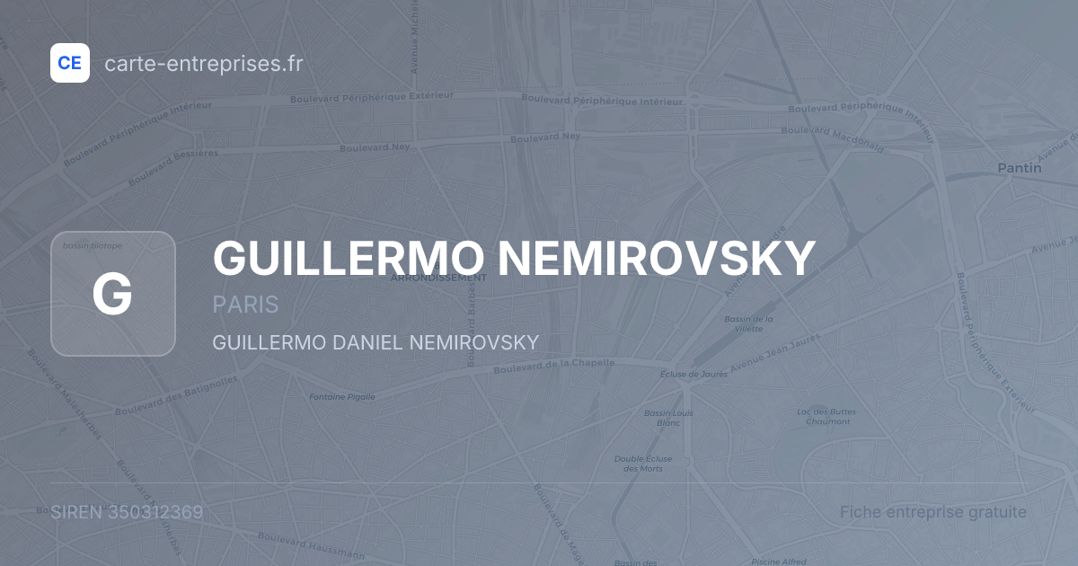 GUILLERMO NEMIROVSKY — 350312369 — fiche entreprise