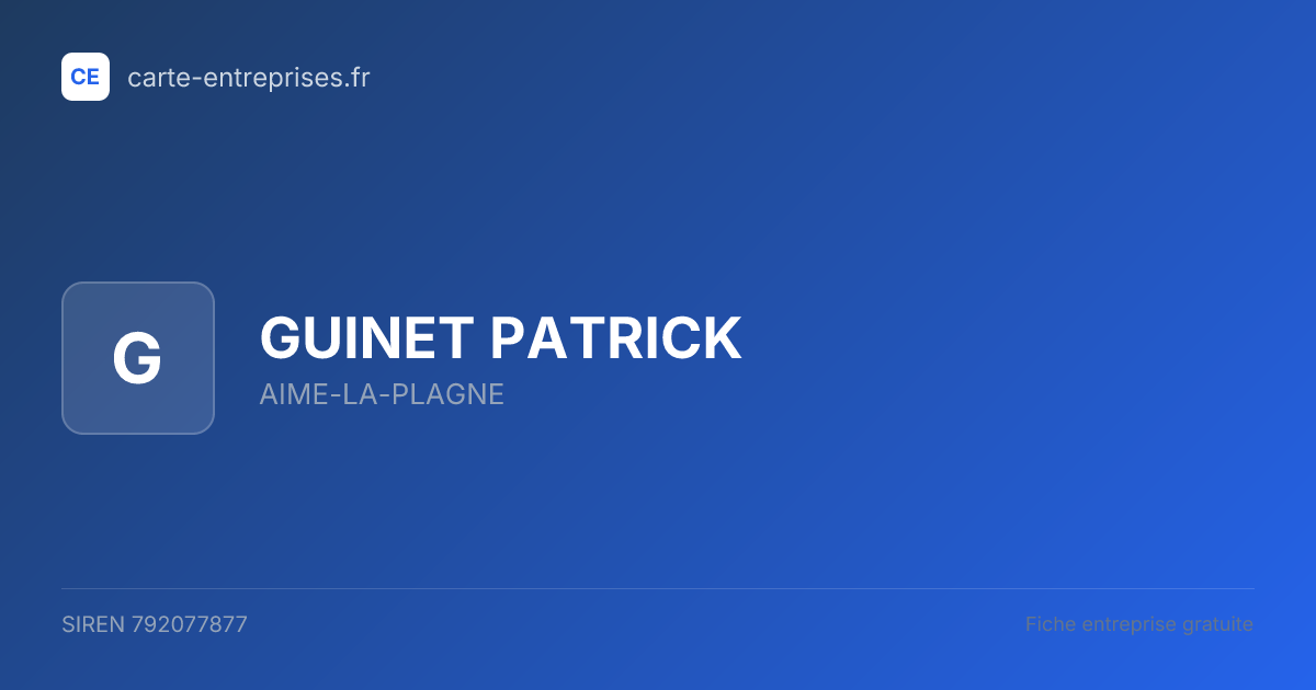 GUINET PATRICK — 792077877 — fiche entreprise