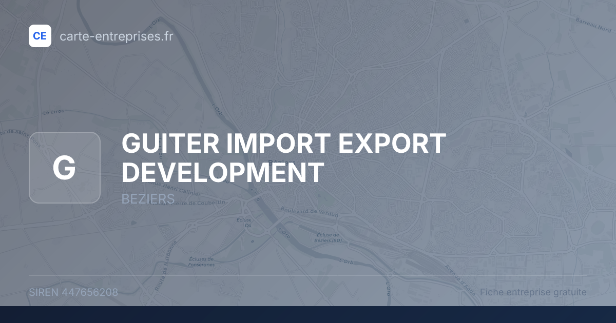 GUITER IMPORT EXPORT DEVELOPMENT — 447656208 — fiche entreprise