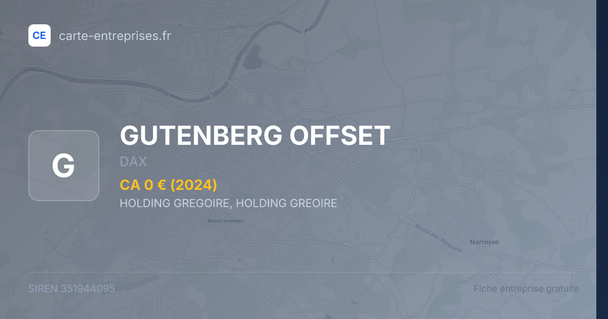 GUTENBERG OFFSET — 351944095 — fiche entreprise