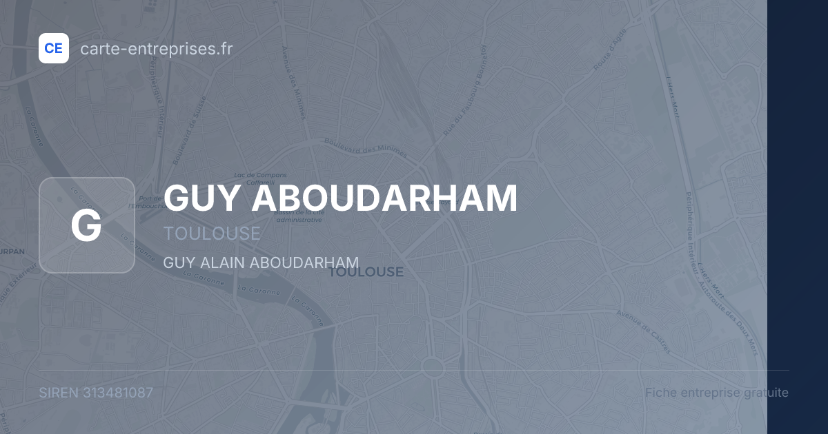 GUY ABOUDARHAM — 313481087 — fiche entreprise