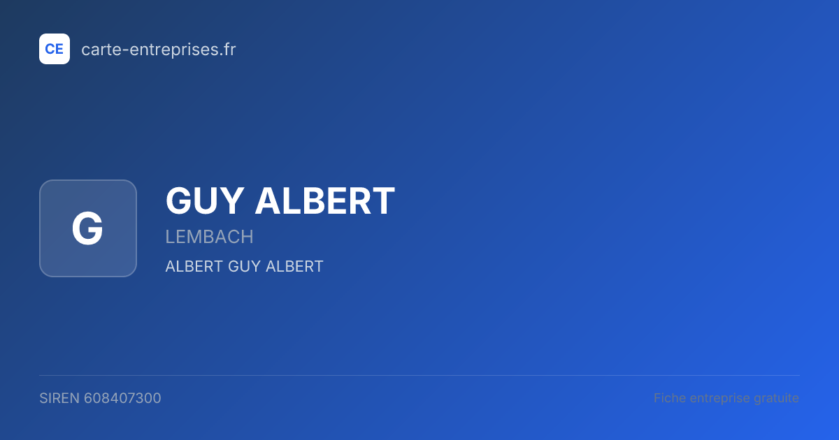 GUY ALBERT — 608407300 — fiche entreprise