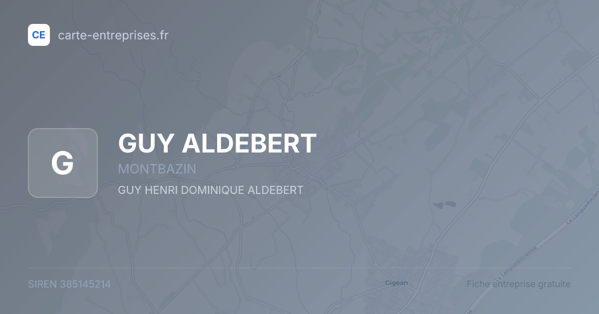 GUY ALDEBERT — 385145214 — fiche entreprise