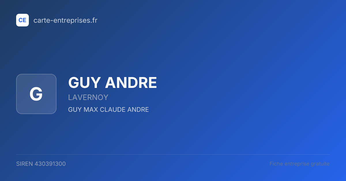 GUY ANDRE — 430391300 — fiche entreprise