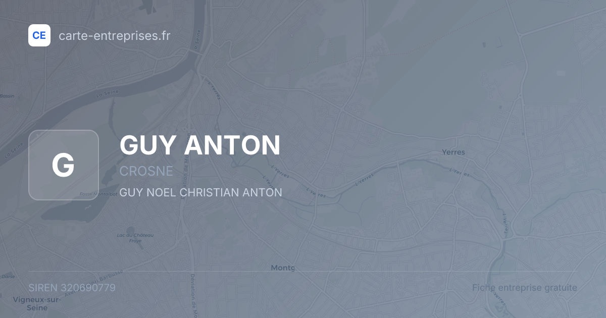 GUY ANTON — 320690779 — fiche entreprise