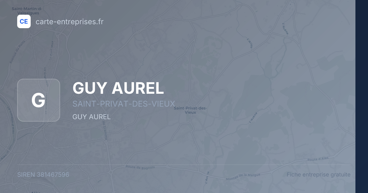 GUY AUREL — 381467596 — fiche entreprise
