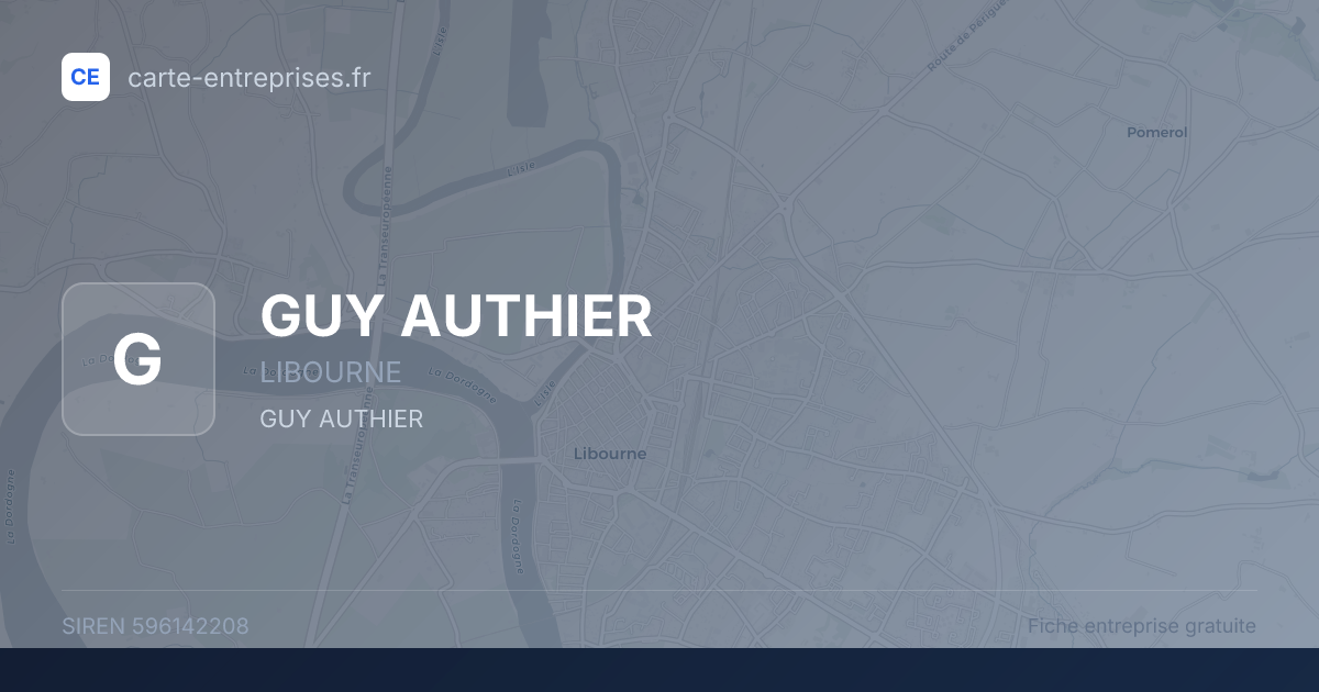 GUY AUTHIER — 596142208 — fiche entreprise
