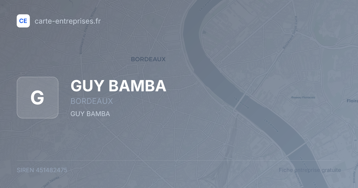 GUY BAMBA — 451482475 — fiche entreprise
