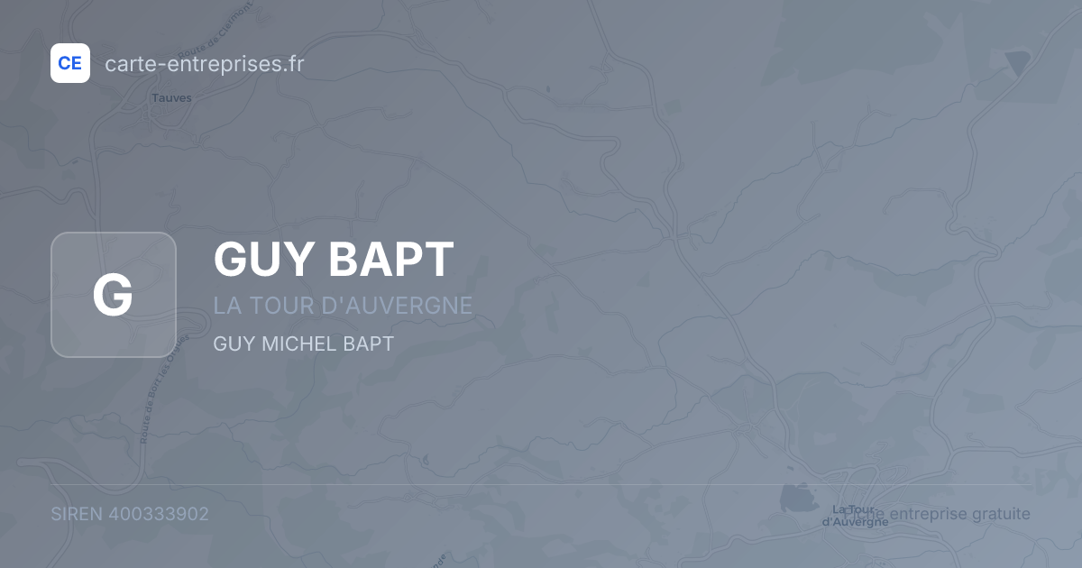 GUY BAPT — 400333902 — fiche entreprise