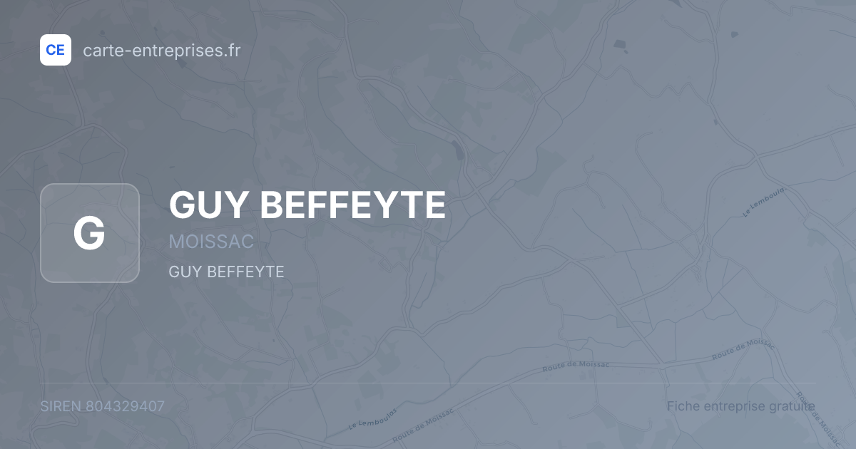 GUY BEFFEYTE — 804329407 — fiche entreprise