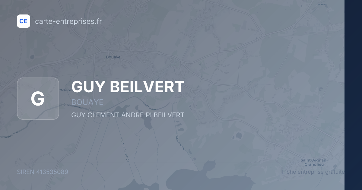 GUY BEILVERT — 413535089 — fiche entreprise