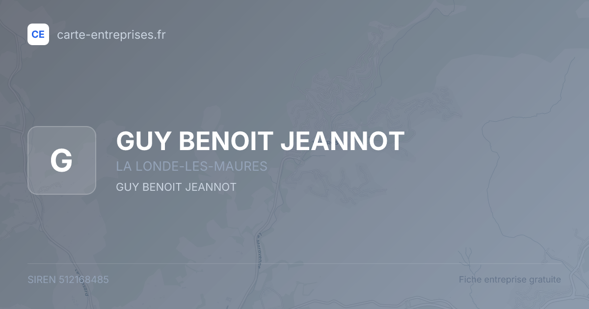 GUY BENOIT JEANNOT — 512168485 — fiche entreprise