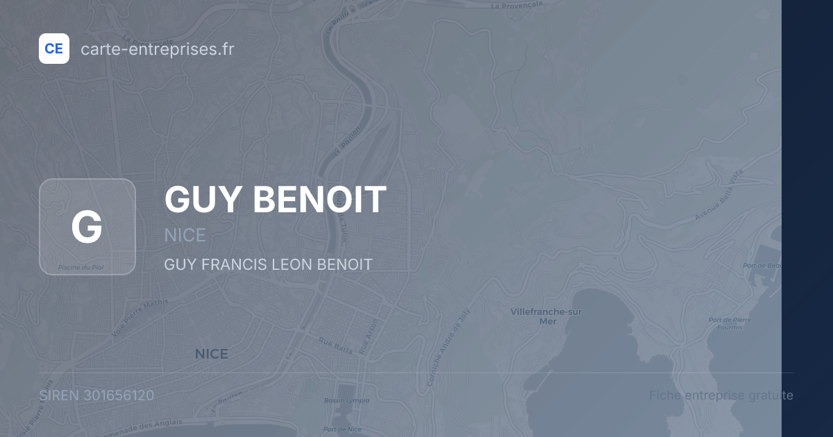 GUY BENOIT — 301656120 — fiche entreprise