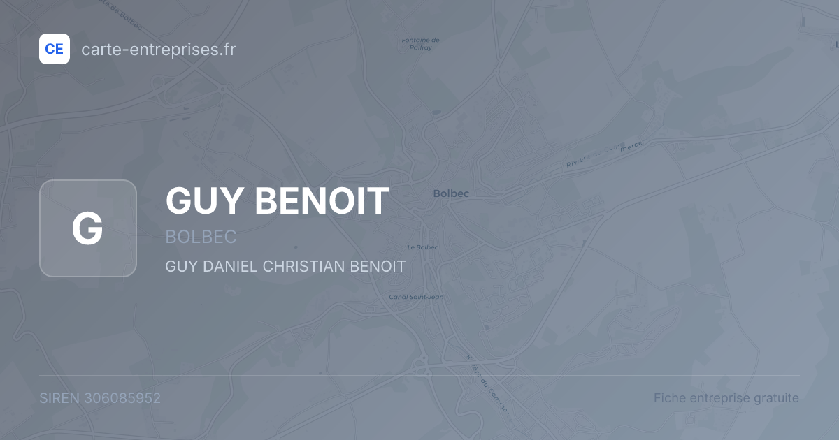 GUY BENOIT — 306085952 — fiche entreprise