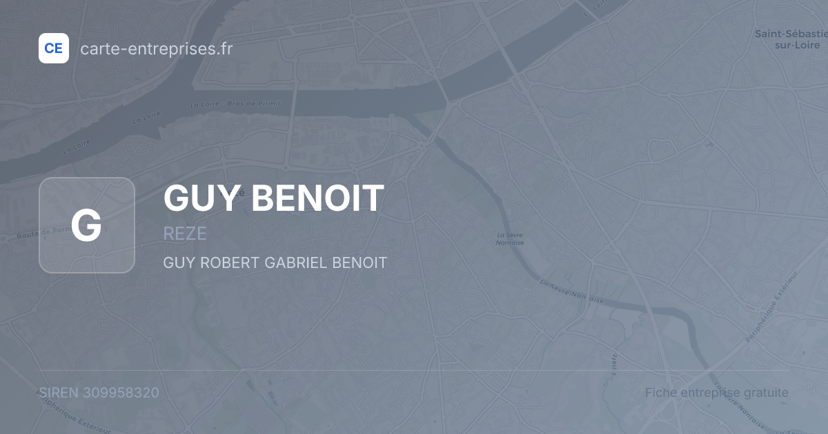 GUY BENOIT — 309958320 — fiche entreprise