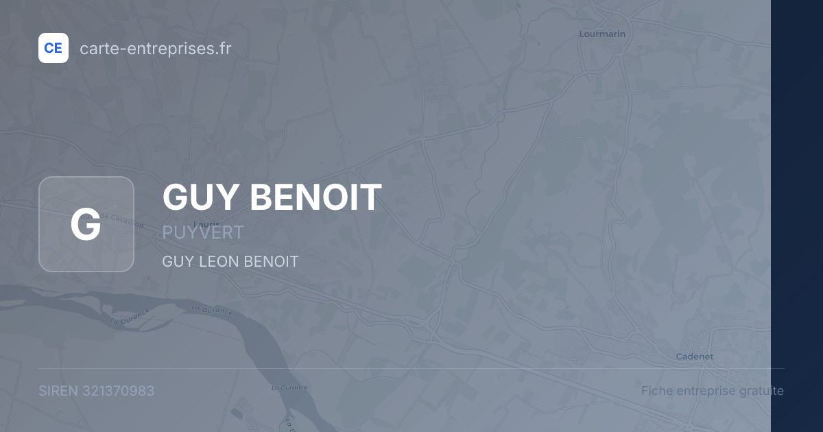 GUY BENOIT — 321370983 — fiche entreprise