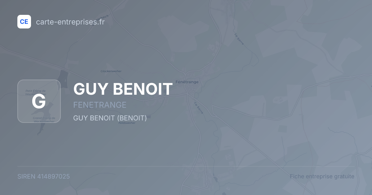 GUY BENOIT — 414897025 — fiche entreprise