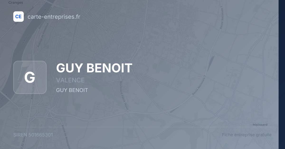 GUY BENOIT — 501665301 — fiche entreprise