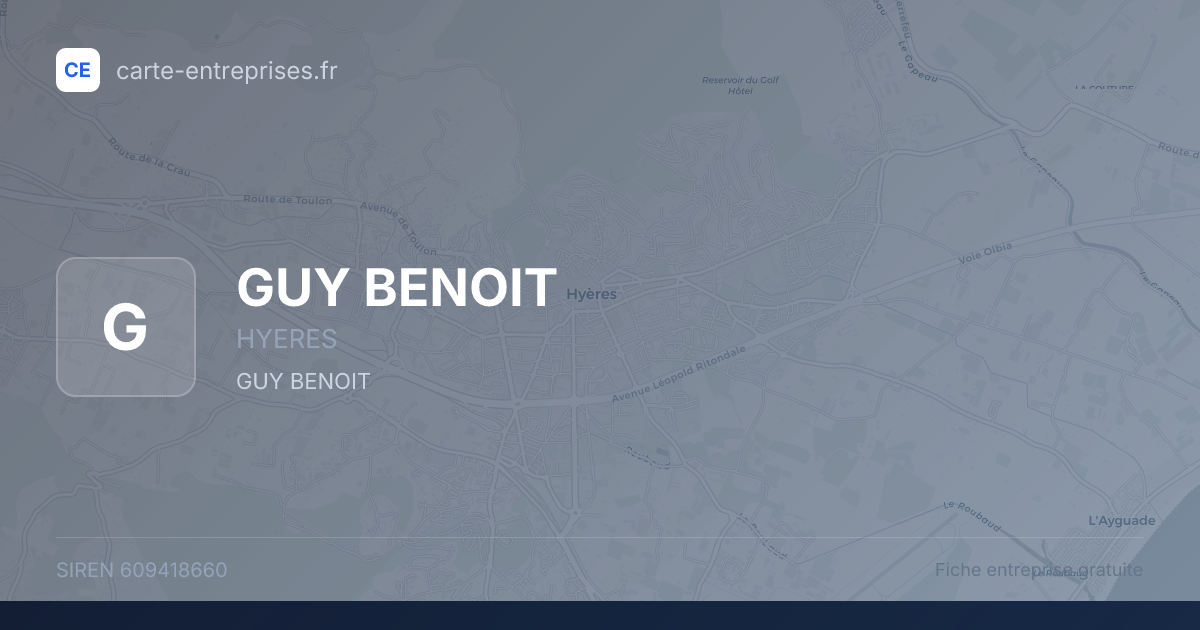 GUY BENOIT — 609418660 — fiche entreprise
