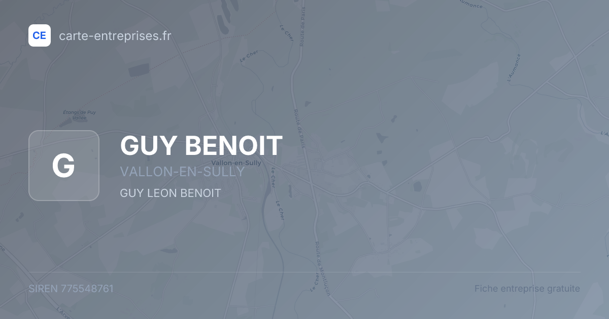 GUY BENOIT — 775548761 — fiche entreprise