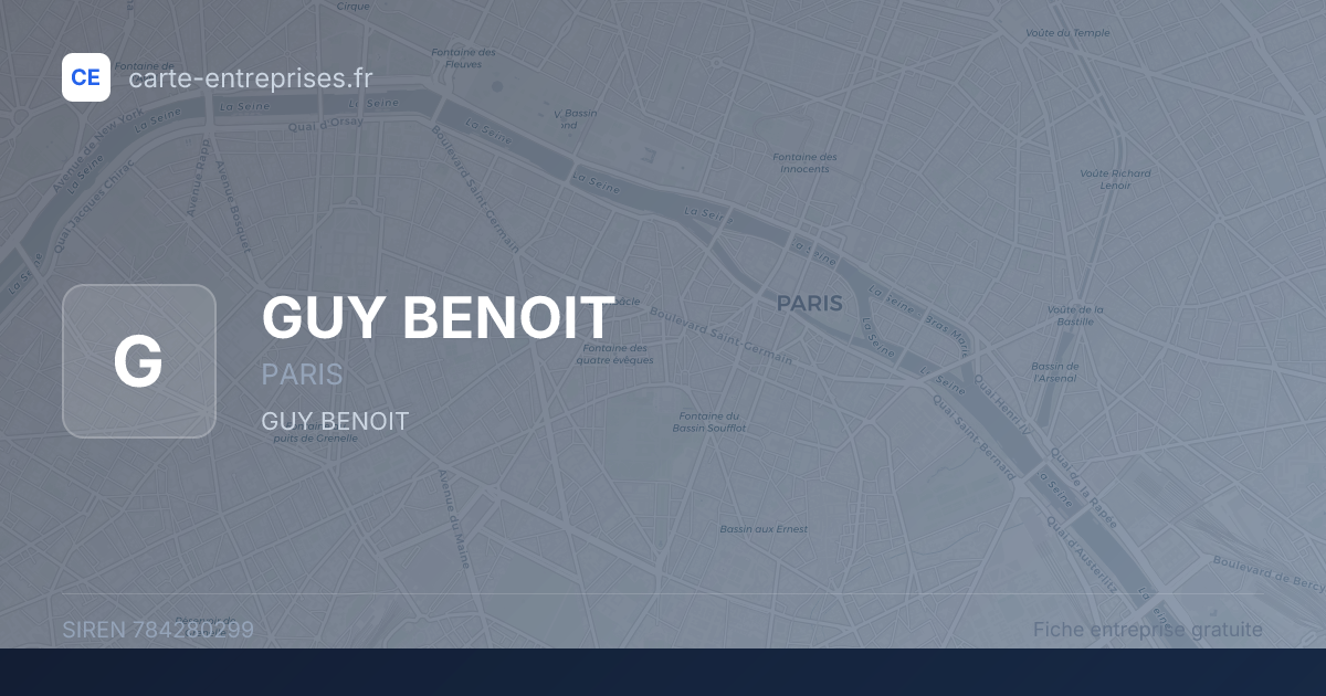 GUY BENOIT — 784280299 — fiche entreprise