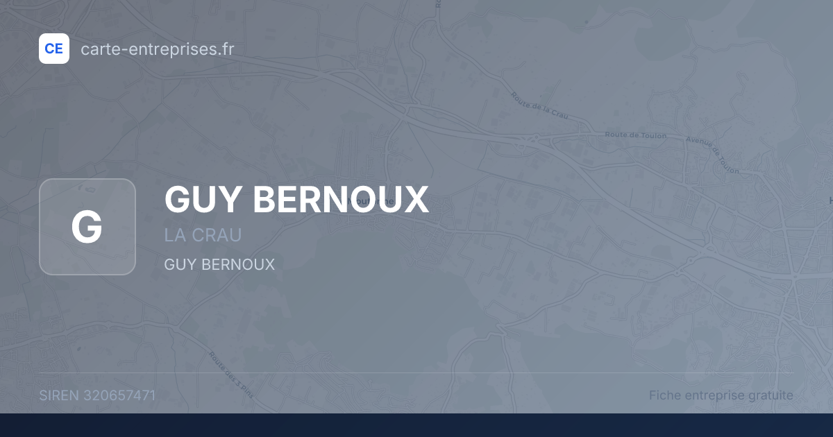 GUY BERNOUX — 320657471 — fiche entreprise