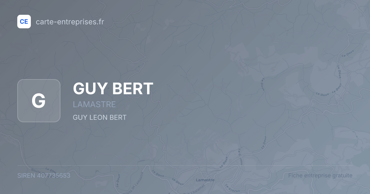 GUY BERT — 407735653 — fiche entreprise