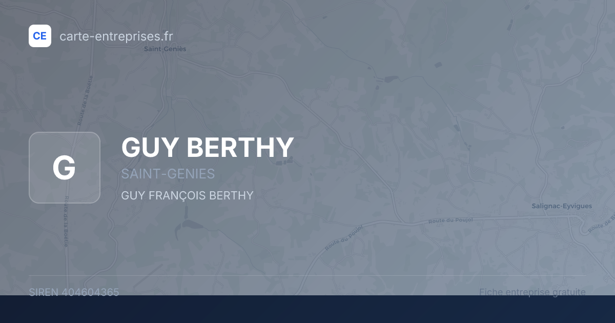 GUY BERTHY — 404604365 — fiche entreprise