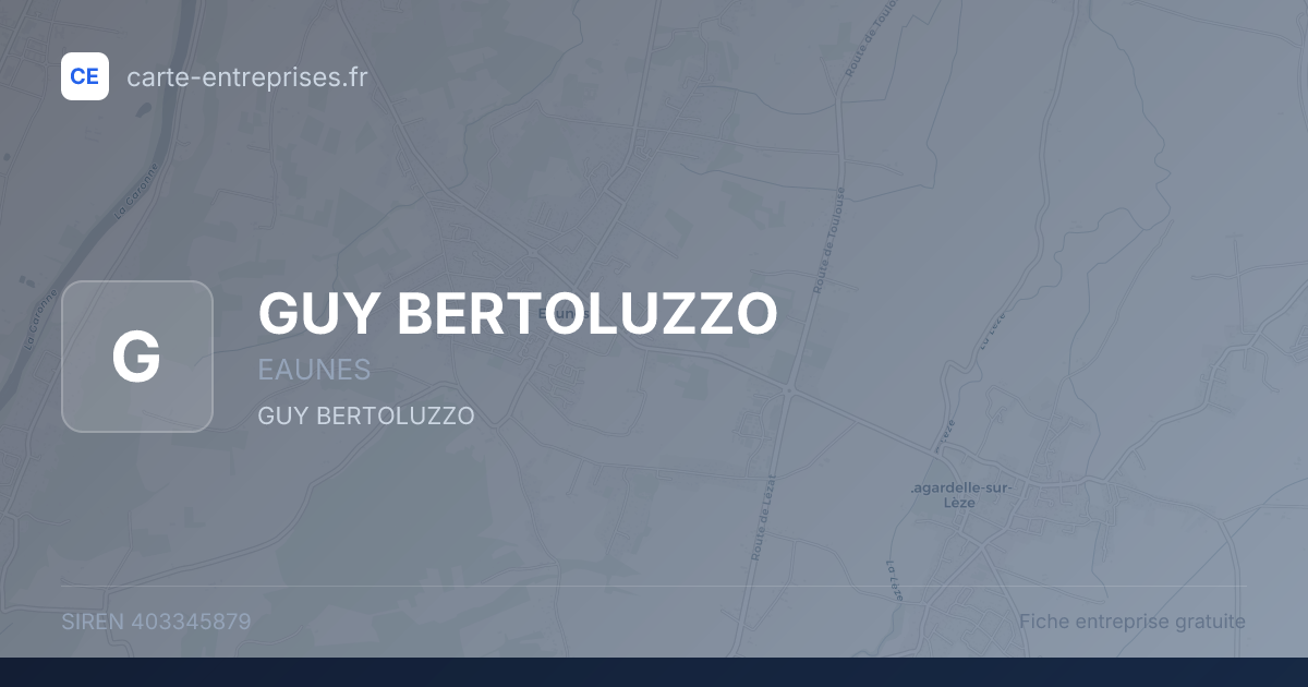 GUY BERTOLUZZO — 403345879 — fiche entreprise
