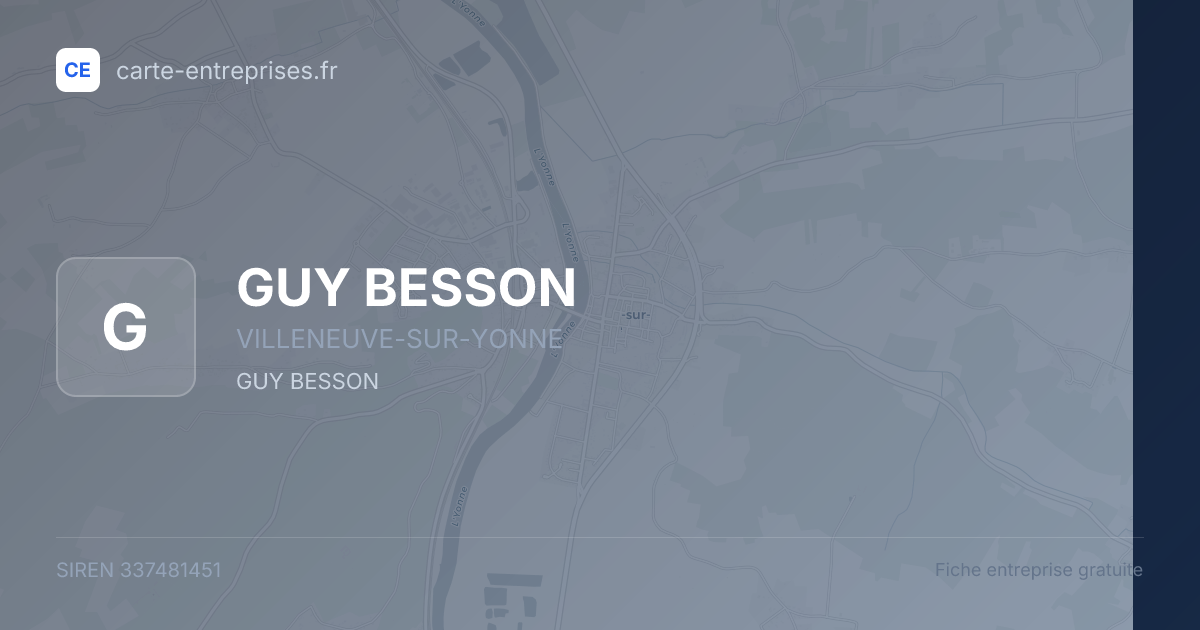 GUY BESSON — 337481451 — fiche entreprise