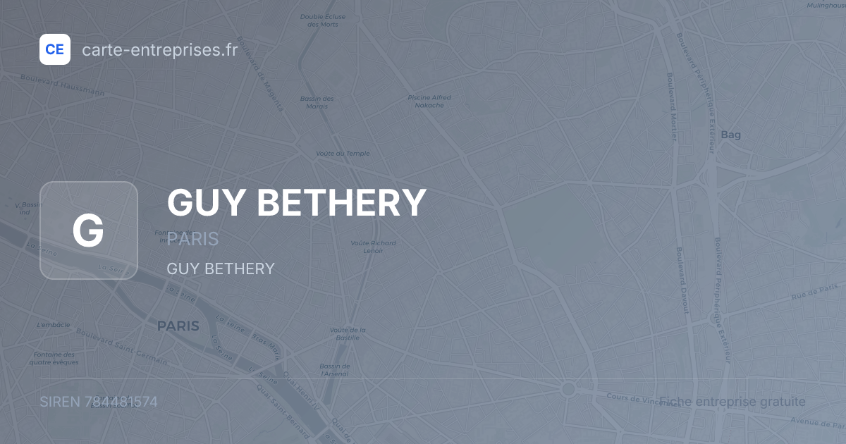 GUY BETHERY — 784481574 — fiche entreprise