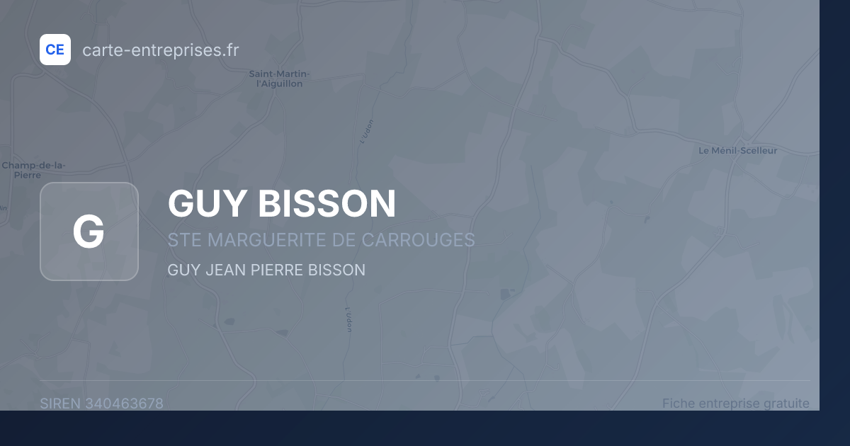 GUY BISSON — 340463678 — fiche entreprise