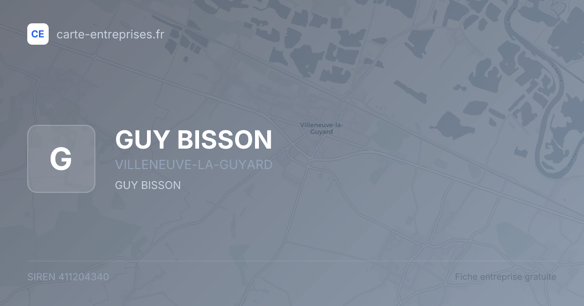 GUY BISSON — 411204340 — fiche entreprise