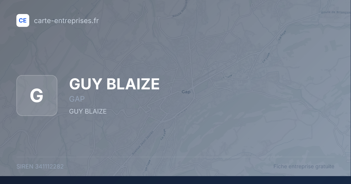 GUY BLAIZE — 341112282 — fiche entreprise