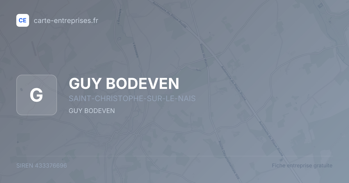 GUY BODEVEN — 433376696 — fiche entreprise