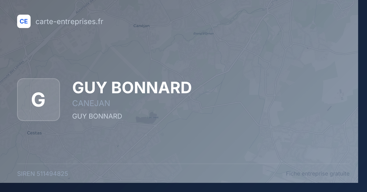 GUY BONNARD — 511494825 — fiche entreprise
